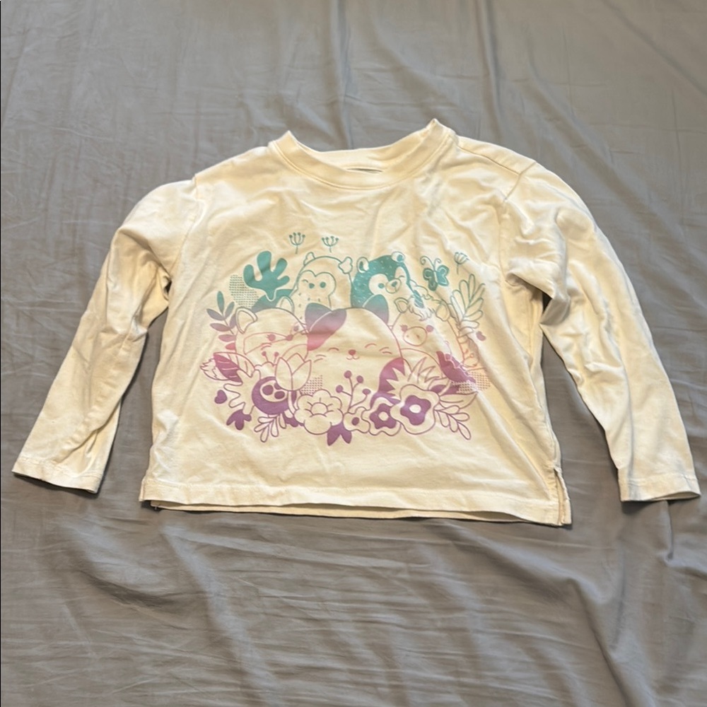 Gap Kids Ivory Graphic Long Sleeve Tshirt Squishmallows - XS 4-5